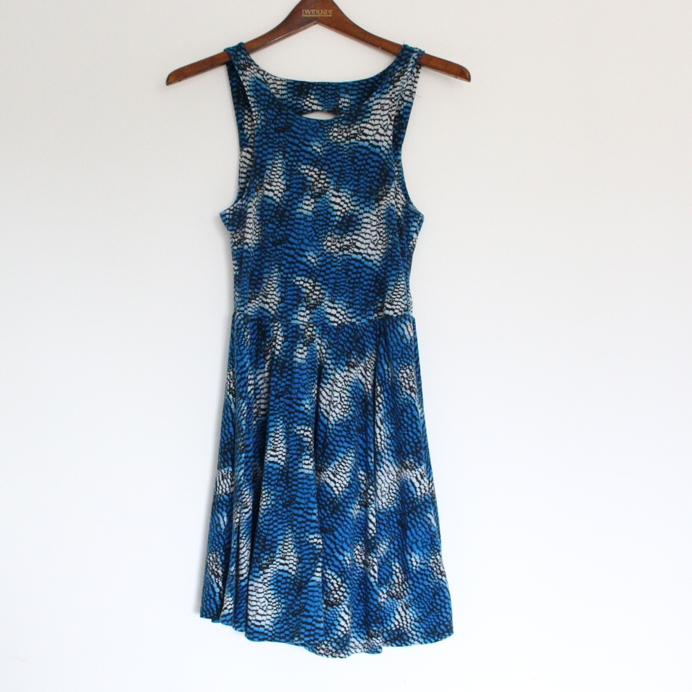 UO Bycorpus Fit and Flare Snakeskin Printed Mini Dress Cutout Size Small